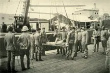 Arrival at Cape Town of Wounded from Natal 1900. Creator: Hosking