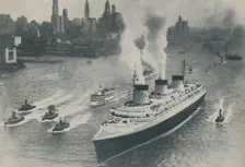 Arrival at New York of the Normandie 1936
