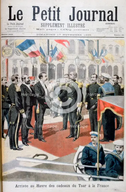 Arrival in Le Havre of the gifts of the Tsar in France, 1895. Creator: F Meaulle.
