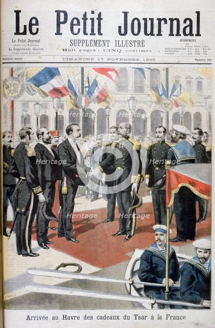 Arrival in Le Havre of the gifts of the Tsar in France, 1895. Creator: F Meaulle.