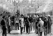 Arrival of the Ameer's son in London: the scene at Victoria Station, 1895. Creator: P Naumann