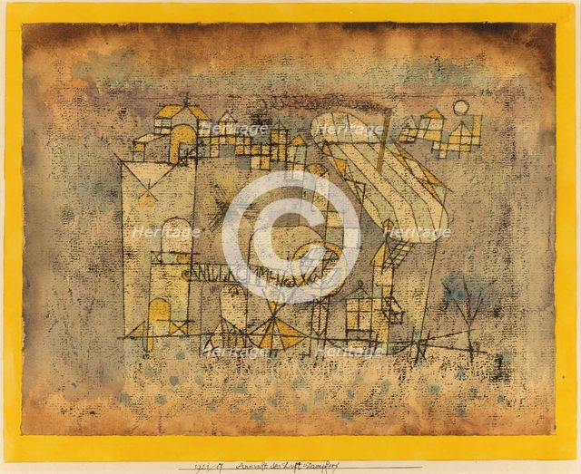 Arrival of the Air Steamer, 1921. Creator: Paul Klee.