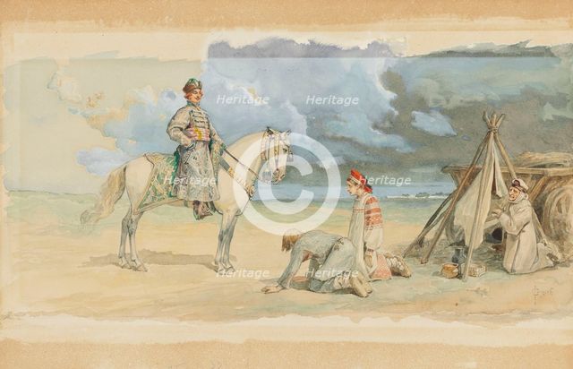 Arrival of the boyar. Creator: Solomko, Sergei Sergeyevich (1867-1928).