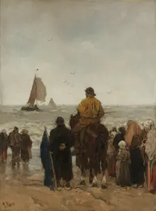 Arrival of the Boats, 1884. Creator: Jacob Henricus Maris