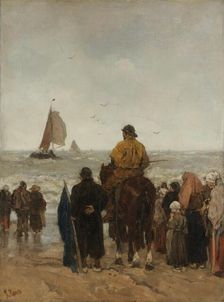 Arrival of the Boats, 1884. Creator: Jacob Henricus Maris