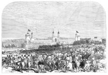 Arrival of the Governor-General of India at the Lahore railway station, 1864. Creator: C. R.