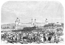 Arrival of the Governor-General of India at the Lahore railway station, 1864. Creator: C. R.