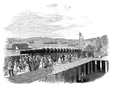 Arrival of "The Great Britain" Steam-Ship at New York, 1845. Creator: Unknown