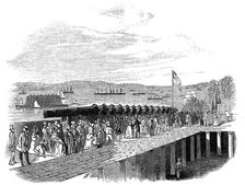 Arrival of "The Great Britain" Steam-Ship at New York, 1845. Creator: Unknown