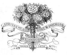 Arrival of the Duke and Duchess of Edinburgh, March 7, 1874. Creator: Unknown