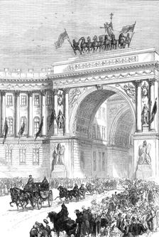 Arrival of the Emperor of Austria at St. Petersburg, from a sketch by our special artist, 1874. Creator: Unknown