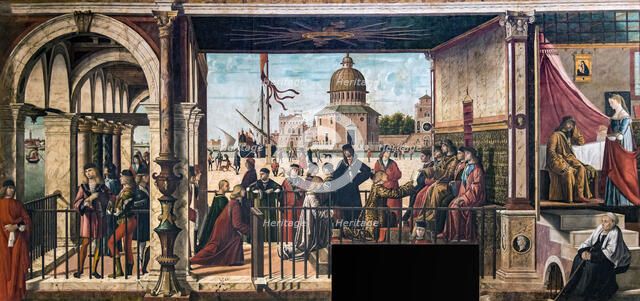 Arrival of the English Ambassadors at the Court of the King of Brittany (The Legend of...), 1495-150 Creator: Carpaccio, Vittore (1460-1526).