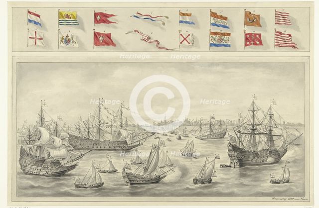 Arrival of the Earl of Leicester at Flushing, 1585, (1879).  Creator: Pieter van Looy.