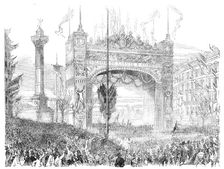 Arrival of the French Crimean Troops at the Place de la Bastille, Paris, 1856. Creator: Unknown