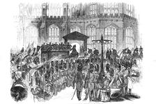Arrival of the funeral procession at St. George's Chapel, Windsor, December 1844. Creator: Unknown