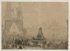Arrival of the funeral procession with the remains of Louis XVI and Marie-Antoinette in Saint-Denis
