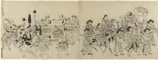 Arrival of the Korean Embassy in Edo, c. 1709. Creator: Torii Kiyonobu I