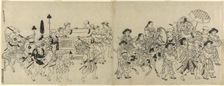 Arrival of the Korean Embassy in Edo, c. 1709. Creator: Torii Kiyonobu I