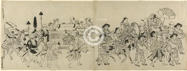 Arrival of the Korean Embassy in Edo, c. 1709. Creator: Torii Kiyonobu I.