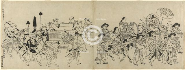 Arrival of the Korean Embassy in Edo, c. 1709. Creator: Torii Kiyonobu I.