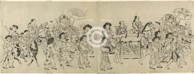 Arrival of the Korean Embassy in Edo, c. 1709. Creator: Torii Kiyonobu I.