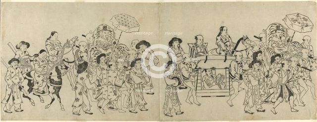 Arrival of the Korean Embassy in Edo, c. 1709. Creator: Torii Kiyonobu I.