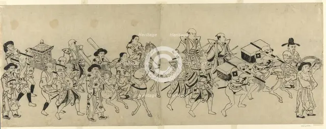Arrival of the Korean Embassy in Edo, c. 1709. Creator: Torii Kiyonobu I.