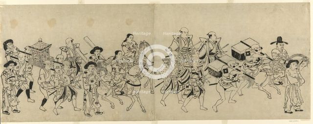 Arrival of the Korean Embassy in Edo, c. 1709. Creator: Torii Kiyonobu I.