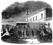 Arrival of the King of the French during the fire, 1844. Creator: Ebenezer Landells