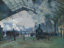 Arrival of the Normandy Train, Gare Saint-Lazare, 1877. Creator: Claude Monet