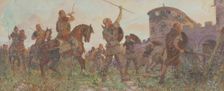 Arrival of the Saxons in London, c530 AD, (c1912). Creator: Amedee Forestier