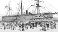 'Arrival of the Seventeenth Lancers from India; The Regiment Disembarking from H.M. Troopship "Sera Creator: Unknown