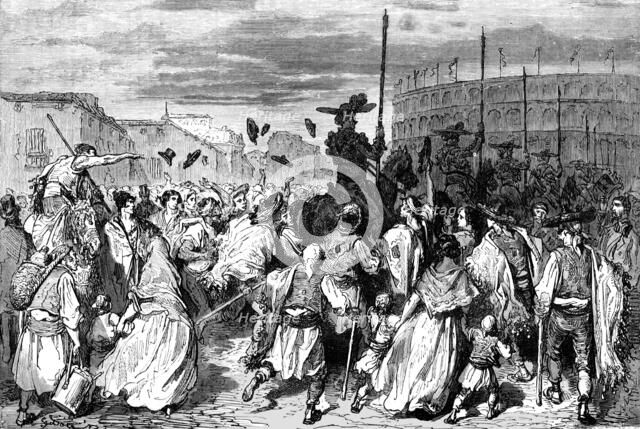 'Arrival of the Picadors; An Autumn Tour in Andalusia', 1875. Creator: Gustave Doré.