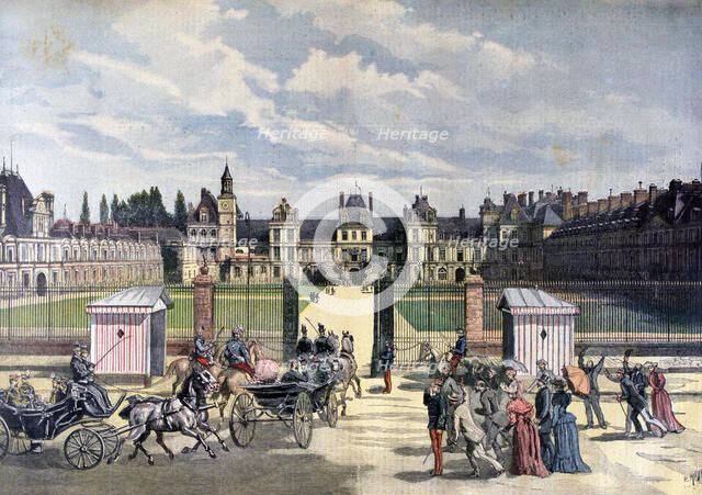 Arrival of the president of the Republique, Château de Fontainebleau, 1892. Artist: Henri Meyer