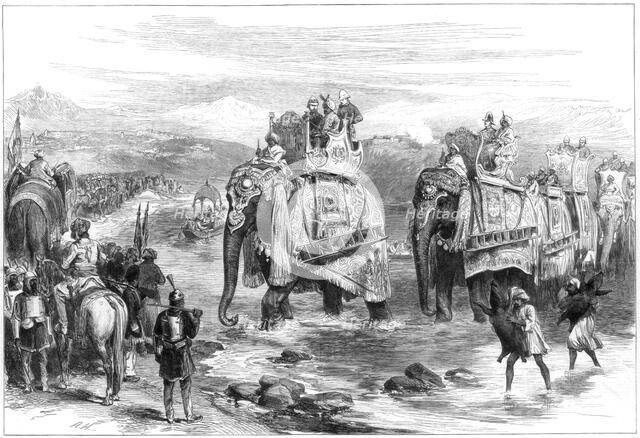 'Arrival of the Prince of Wales at Jummoo, Cashmere', 1876. Artist: Unknown