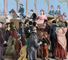 Arrival of the Queen Mother, Isabella of Bourbon to Madrid, October 13, 1876. Creator: Capuz