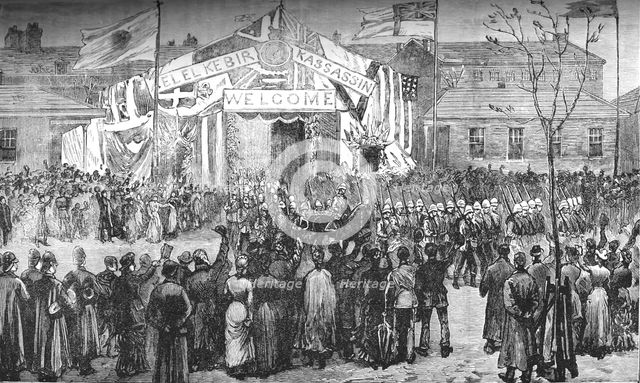 'Arrival of the Royal Marines at Chatham', c1882-85. Artist: Unknown.