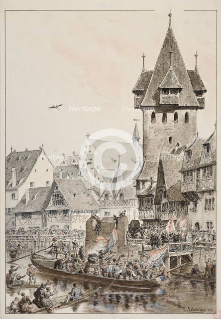 Arrival of Zurichers in Strasbourg in 1576, 1893. Creator: Schweitzer, Émile (1837-1903).