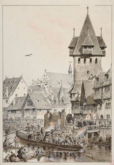 Arrival of Zurichers in Strasbourg in 1576, 1893. Creator: Schweitzer, Émile (1837-1903)