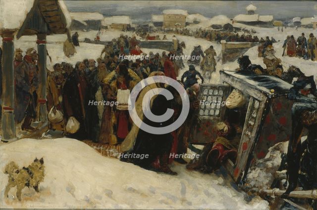 Arrival of a voivode, 1907. Artist: Ivanov, Sergei Vasilyevich (1864-1910)