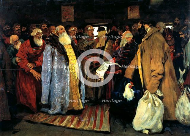 Arrival of a voivode, 1907.  Creator: Ivanov, Sergei Vasilyevich (1864-1910).