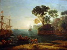Arrival of Aeneas in Italy. Morning of the Roman Empire c.1620-1680. Artist: Claude Lorrain