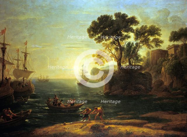 'Arrival of Aeneas in Italy, the Dawn of the Roman Empire', (c1620-1680?). Artist: Claude Lorrain