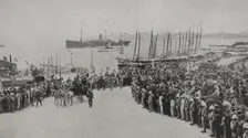 Arrival of Captain-General Andrés González Muñoz, San Juan, Puerto Rico, 11 January 1898. Creator: Unknown