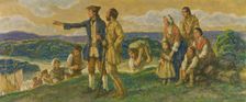 Arrival of Colonel John Donaldson (design for mural). Creator: F. Luis Mora