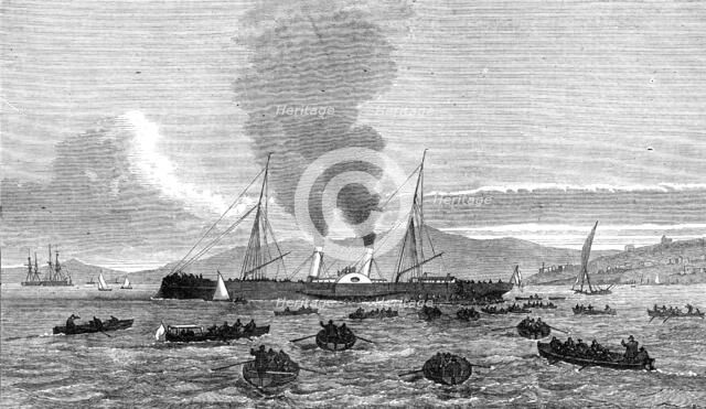 Arrival of despatch-boat at Lisbon with news of the Ashantee War, 1874. Creator: Unknown.