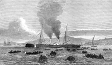 Arrival of despatch-boat at Lisbon with news of the Ashantee War, 1874. Creator: Unknown