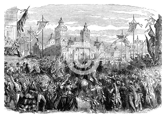 Arrival of French troops in Mexico, 1864 (late 19th century). Artist: Unknown