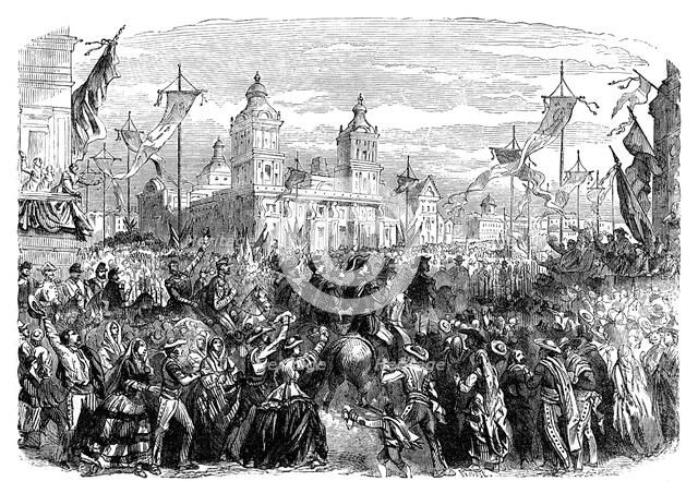 Arrival of French troops in Mexico, 1864 (late 19th century). Artist: Unknown