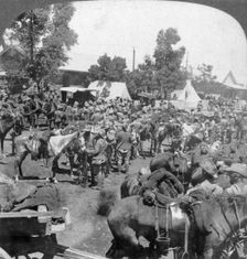 Arrival of General Cronje at Modder River as a prisoner of war, South Africa, Boer War, 1901. Artist: Underwood & Underwood
